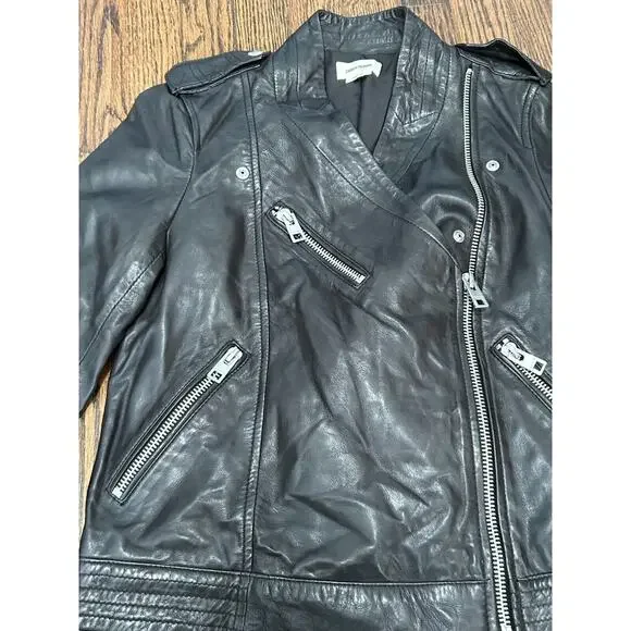Zadig & Voltaire Loon Spi Biker Jacket Womens Small Black Lamb Leather‎ NWT - Picture 5 of 16